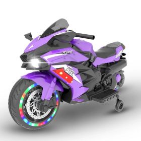 Kids Ride on Motorcycle, Electric Kids Motorcycle, Battery Powered Motorcycle for 3-5 Years Old, Violet,two wheels
